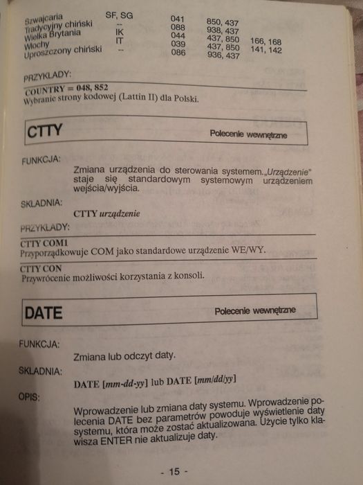 Polecenia systemu operacyjnego MS DOS wersja 5.00