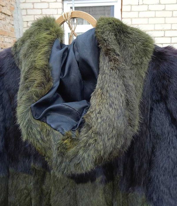 Шуба женская модная длинная кролик крашенный фабричная