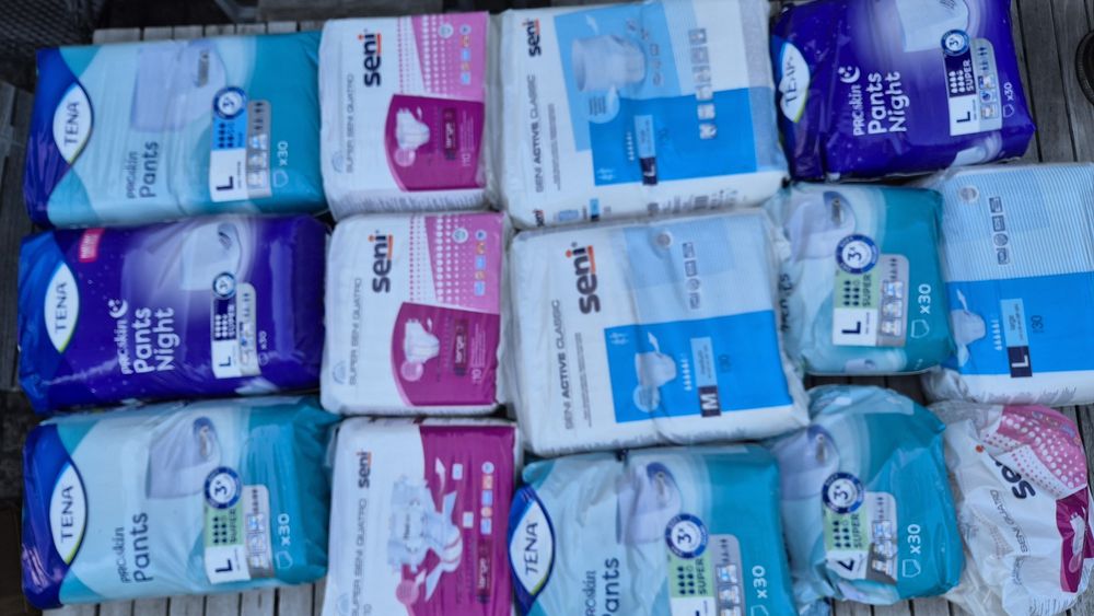 Pieluchy pieluchomajtki 14 opakowań 250 szt. Tena Plus Seni M Medium L