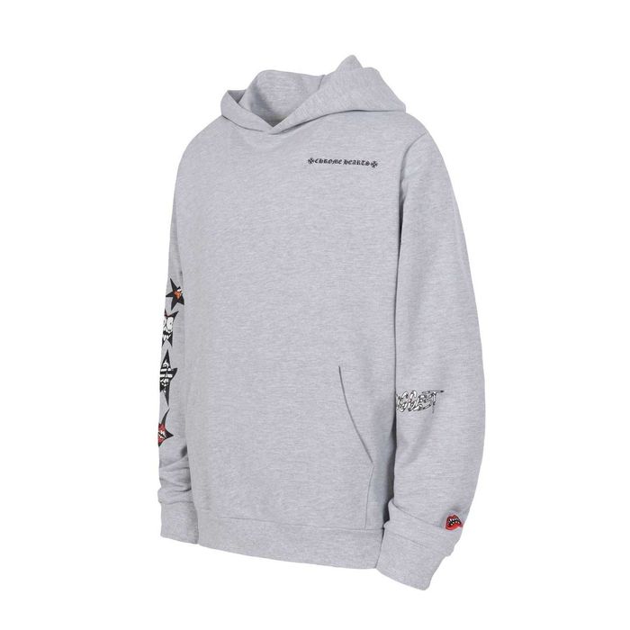 Chrome Hearts Men's Grey and White Hoodie