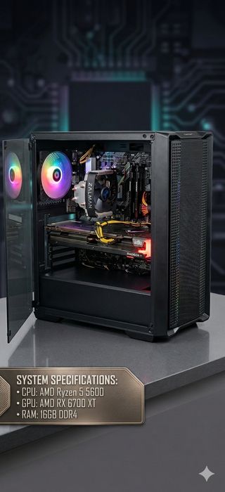 RX 6700 XT 12GB/Ryzen 5600/B450/DDR4 16GB/Wi-Fi ПК ігровий