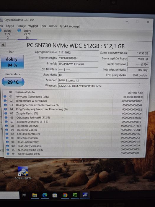 Dysk SSD M2 Nvme 512GB Western Digital