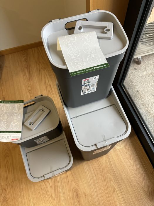 4 caixotes de lixo cinza, Ready to collect, Curver 5lt,10lt,20lt,30lt