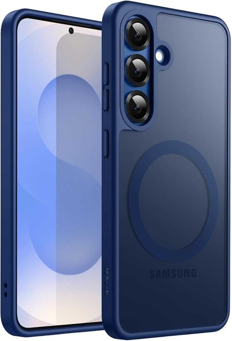 Etui Case MagSafe Niebieski do Samsung Galaxy S25 Plus + Szkło Hartowane