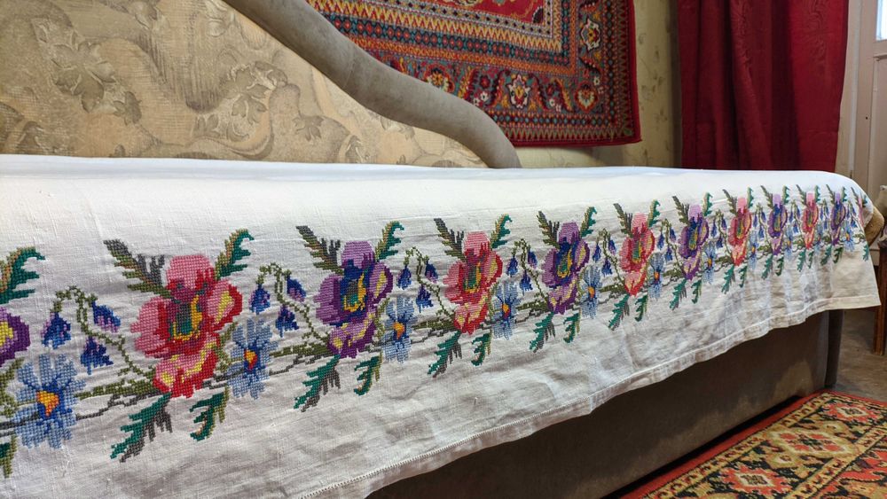 Лляна простинь в українському стилі. РУЧНА РОБОТА.