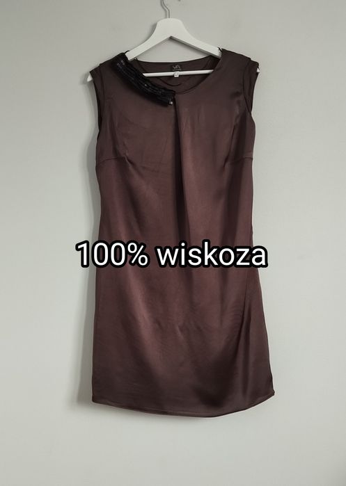 Koktajlowa sukienka z połyskiem, jak jedwab r. 42 VA Milano