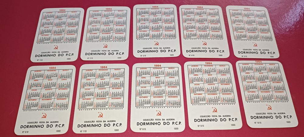 Raros e antigos calendários de bolso da edição Coleção Festa da Alegri