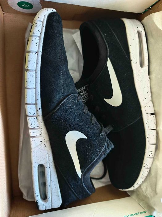 Nike SB Stefan Janoski Max Leather Black White 45