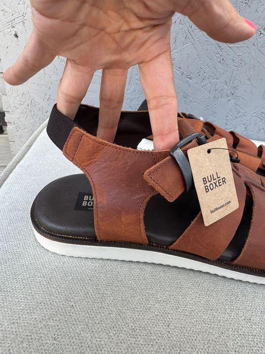 Nowe sandały męskie BULL BOXER brązowe skórzane 40