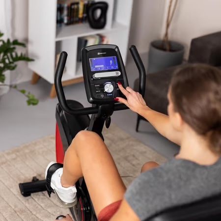 Rower leżący elektryczno-magnetyczny HS-070L Helix czerwony UŻYWANY