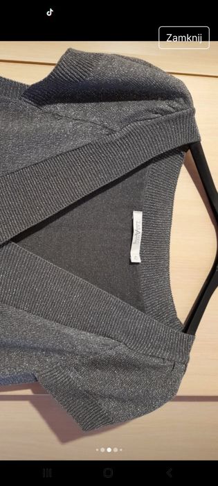 Kamizelka szara że srebrną nitką  L/XL Taranko