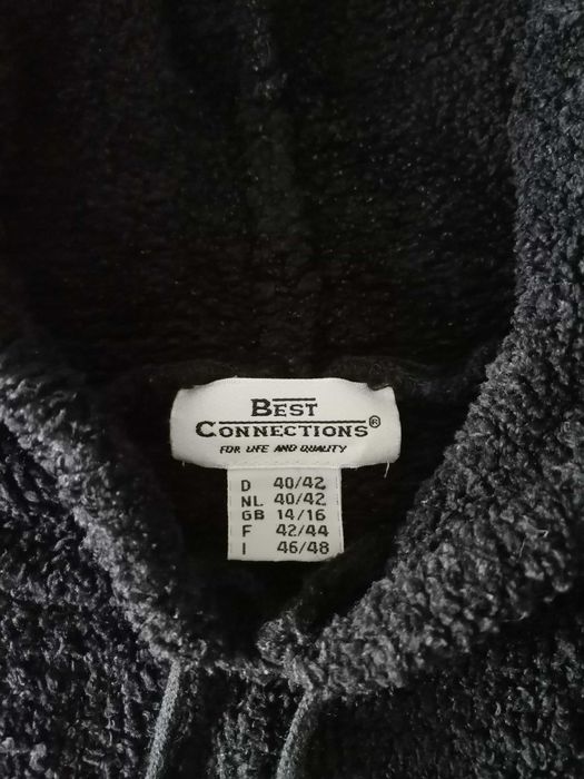 Czarny ciepły sweter z kapturem Best Connections rozmiar 40/42