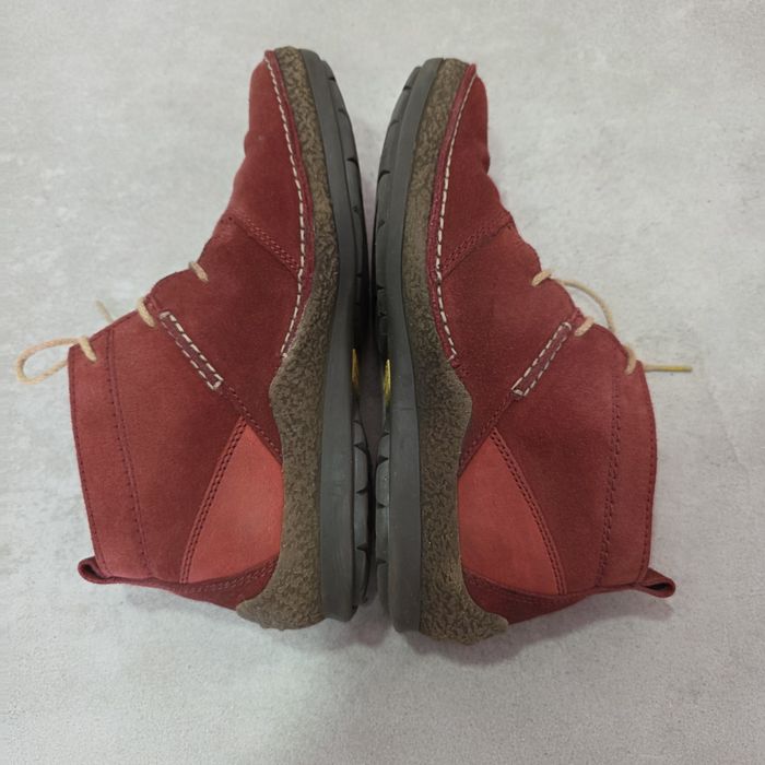 Camel Active wiązane skórzane botki bordo