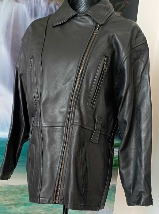 Kurtka ze skóry naturalnej cielęcej, r. L/XL (40/42) Czarna