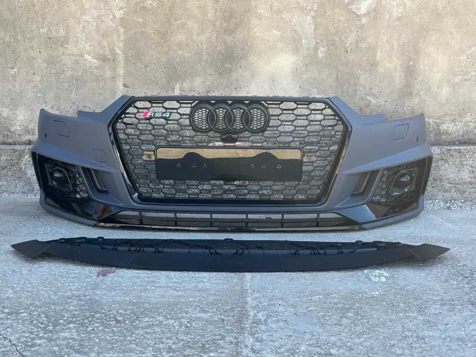 Передний бампер Audi A4 B9 2015-2019 RS4 решетка радиатора Ауди А4 бампер рс4 ауди а4 б9