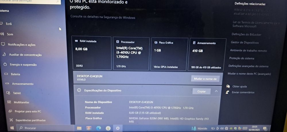 Asus x552l i3 4010u 8gb 128ssd nvidia 820