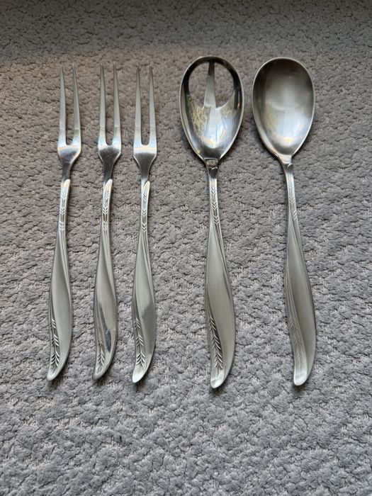 Łyżki do sałaty hefra widelczyki do zakąsek wzór amerykański plater