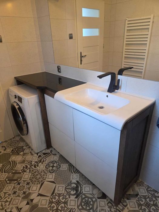 Szafka Łazienkowa 180 cm z miejscem na pralkę /na wymiar/ blat kamień