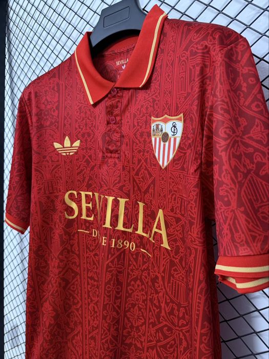 Camisola Oficial Sevilla FC Vermelha e Dourada – Edição Especial. Do S até ao 4XL