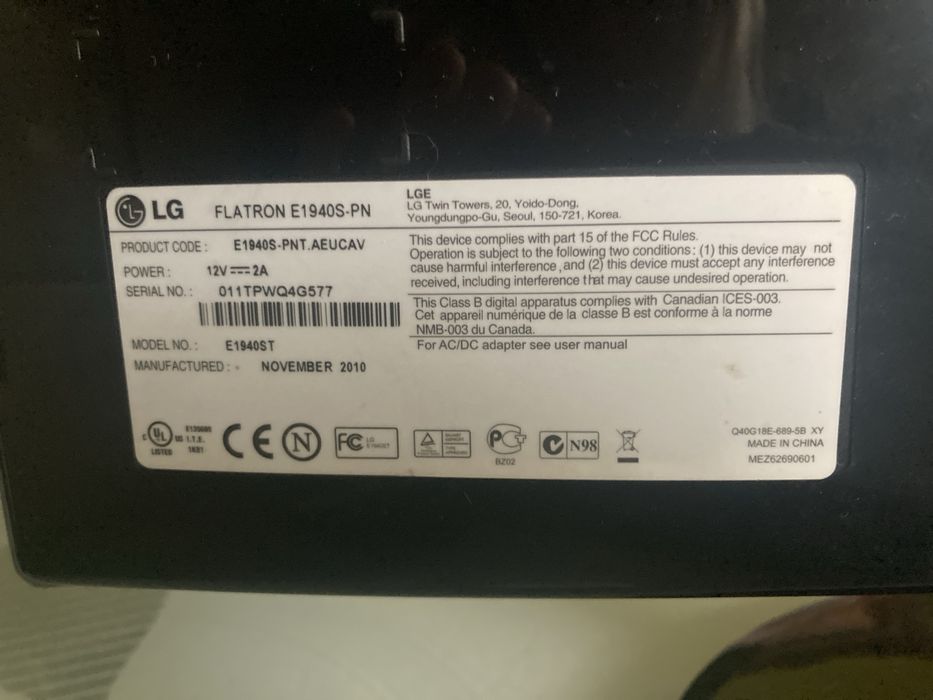Monitor LG  Flatron E1940