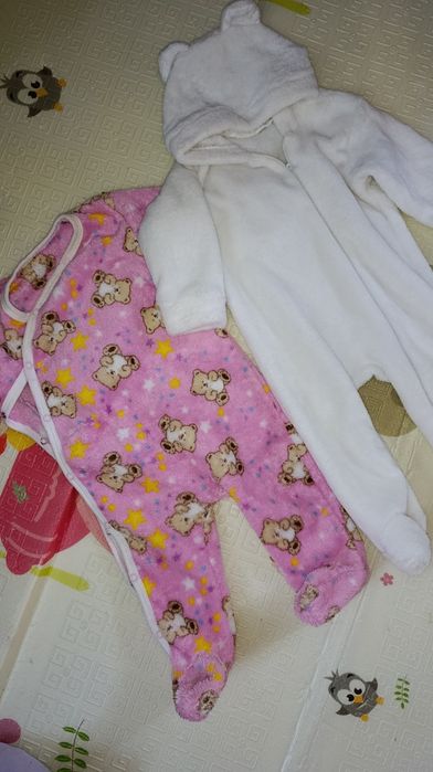 Комбінезон теплий махровий білий