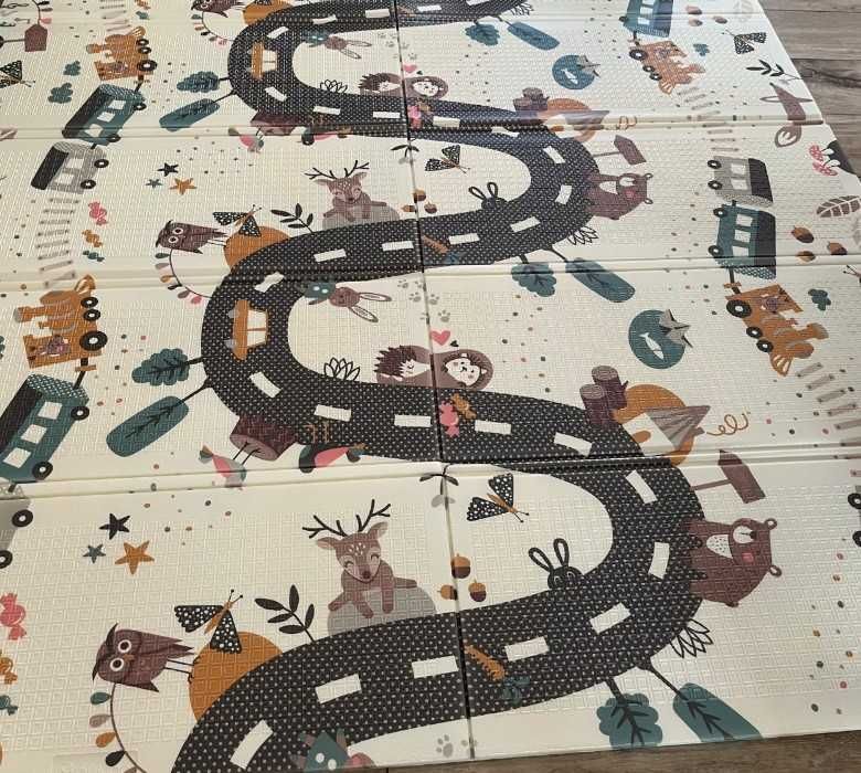 Mata Edukacyjna Składana Piankowa Dwustronna dla Dzieci 180x200cm