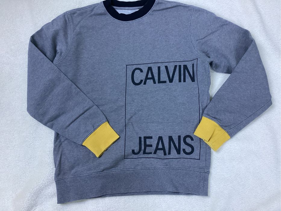 Calvin Klein bawelniana, szara bluza M