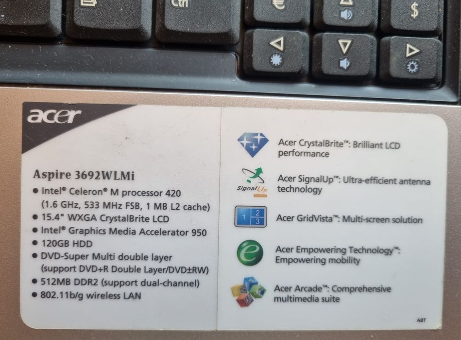 Laptop Acer Aspire sprawny.