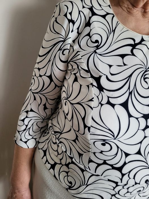 Sukienka midi maxi wzór print komunia wesele impreza 46 kwiaty