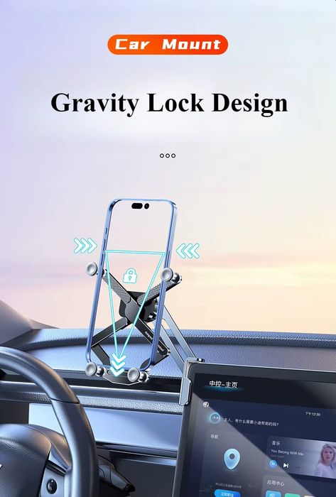 Suporte para telefone e câmaras para Tesla