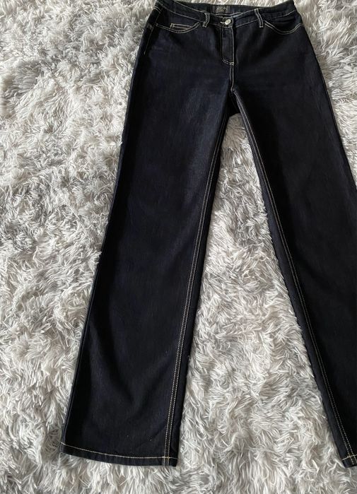 Granatowe proste szersze jeansy M 38 JOOP! Basic premium boyfriend