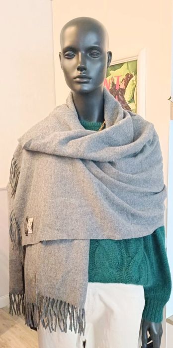 Duży szary, wełniany szal Acne studios