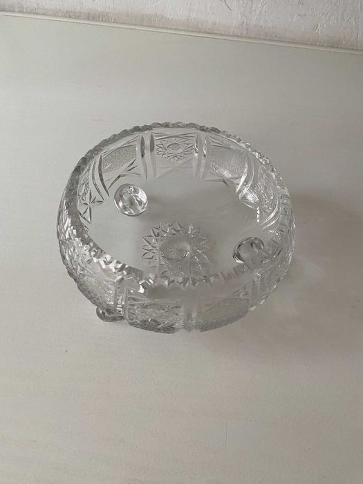 ozdobna popielniczka kryształowa z czasu PRL - 2