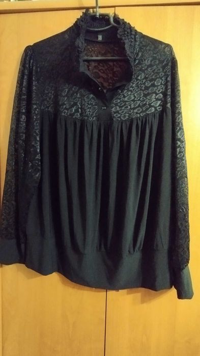 Блуза нарядна! Чорна великого розміру!!! Розмір 62-64! Нова!: 200 грн ...