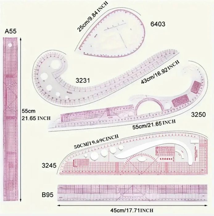 Набір лекал для швеї
