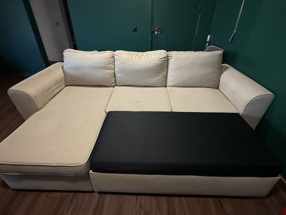 Sofa-cama com chaise long reversível