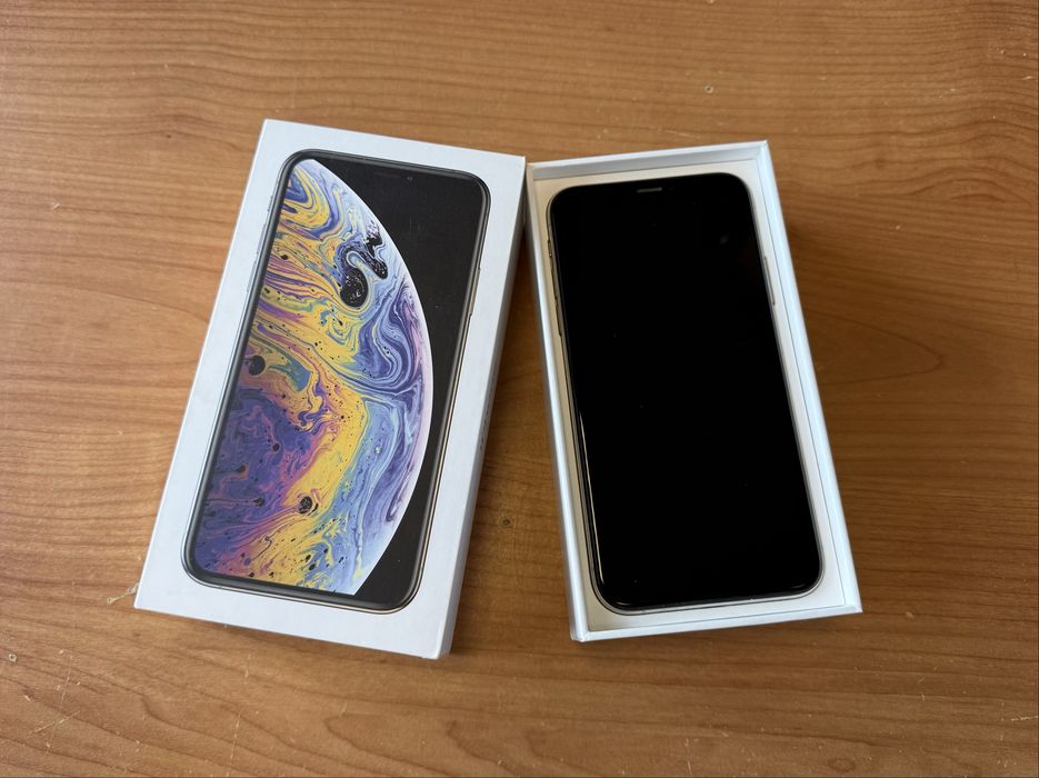 iPhone XS 64GB Silver-biały z PL bateria 100% wymieniona w Apple W-wa
