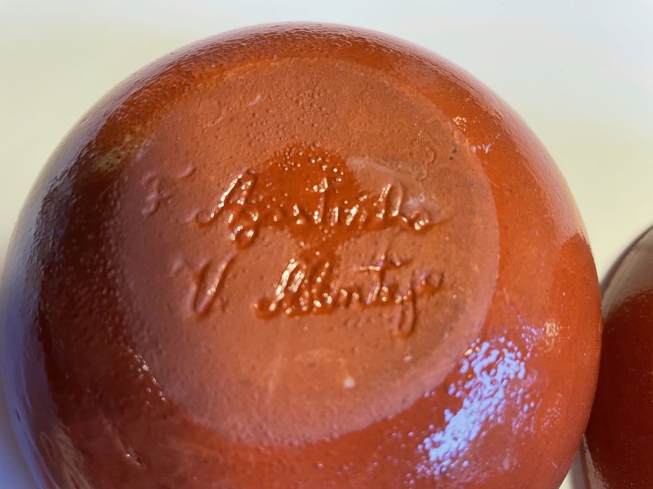 Tigelas de cerâmica portuguesa assinadas “F Agostinho V. Alentejo”