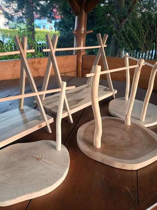 Stojaki ręcznie robione koryto z drewna