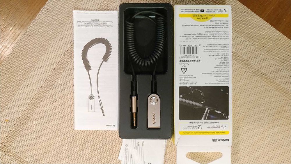 Аудио Bluetooth адаптер Baseus, громкая связь, микрофон