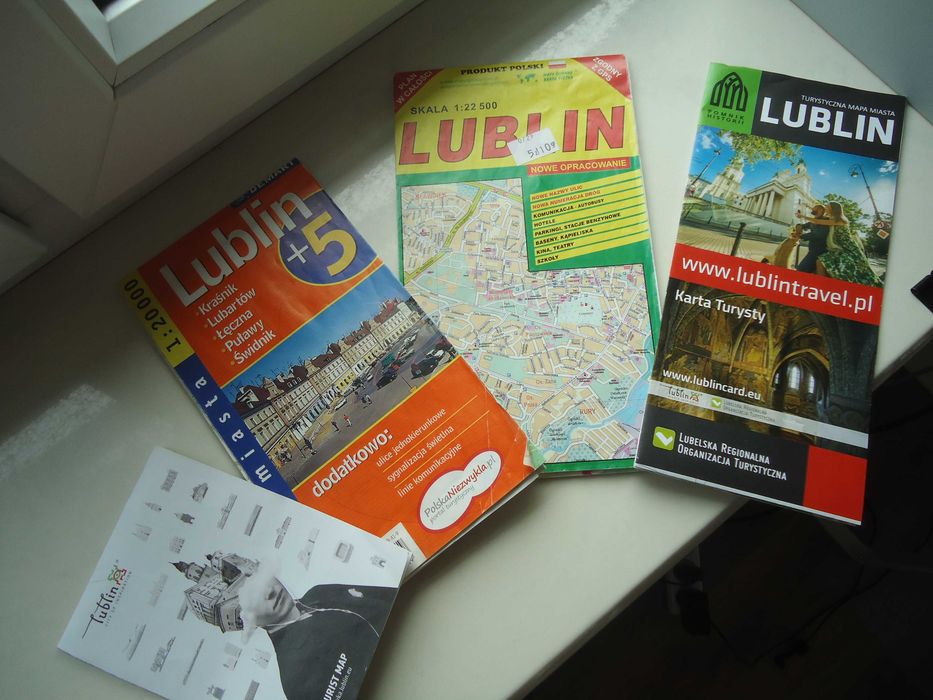 Lublin 3 różne mapy plany miasta plan