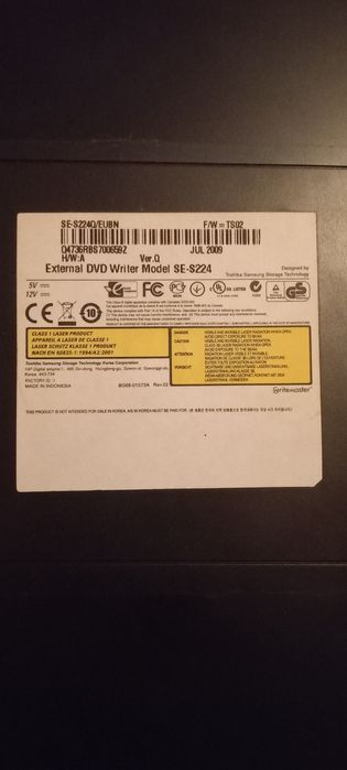 Leitor de dvd e cd  e gravador usb externo Samsung