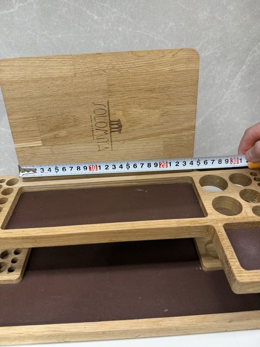 Органайзер косметичний деревʼяний з дзеркалом (для косметики, пензлів)