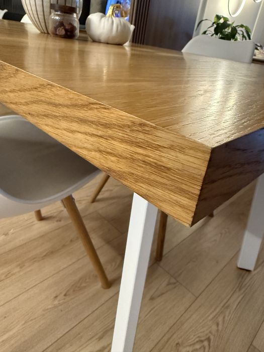 Stół fornirowany dąb + 8 krzeseł brw black red white