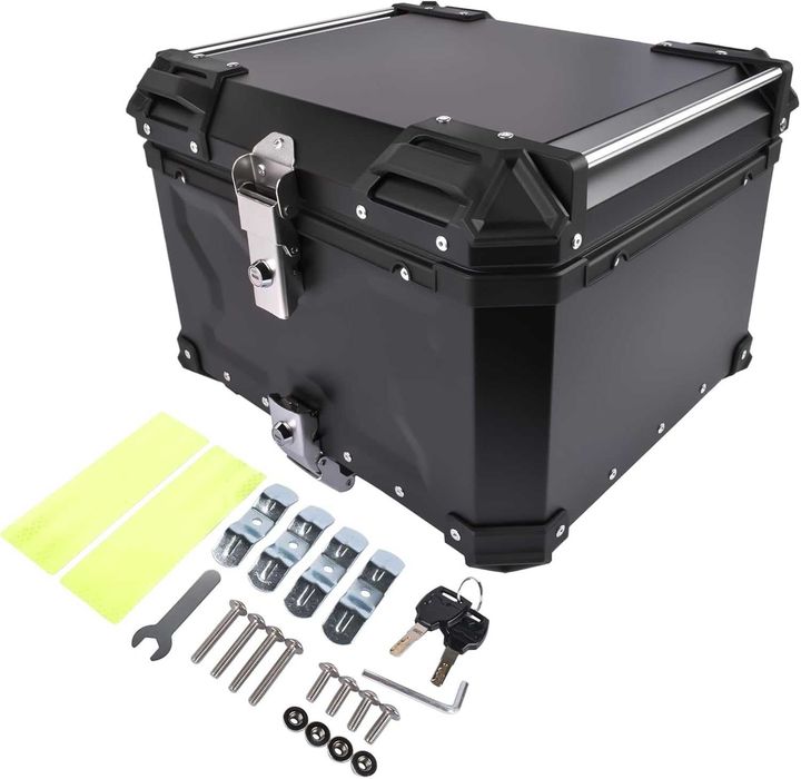 ALUMINIOWY kufer motocyklowy centralny CZARNY 45L / 55L / 65L+ PŁYTA