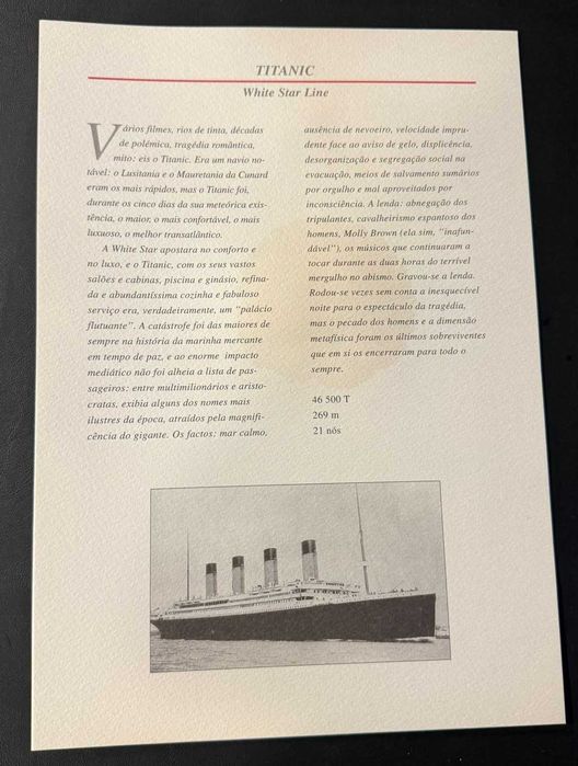 Coleção 8 pratos porcelana "A Idade de Ouro dos Transatlânticos"