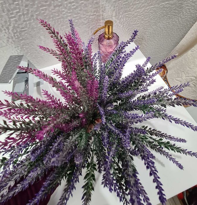 LAVANDA flores artificiais com Vaso decoração Verão