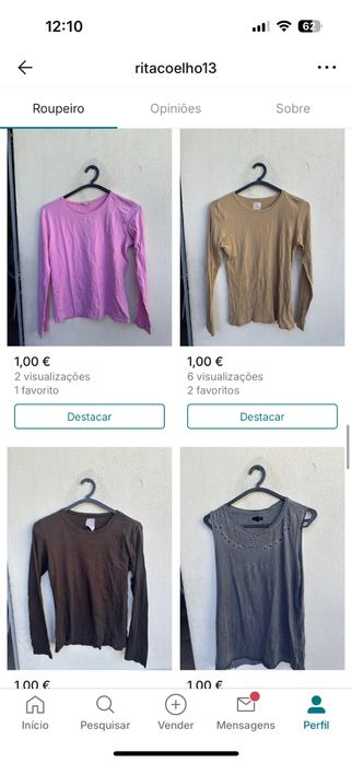 Caixa com 60 peças de roupa