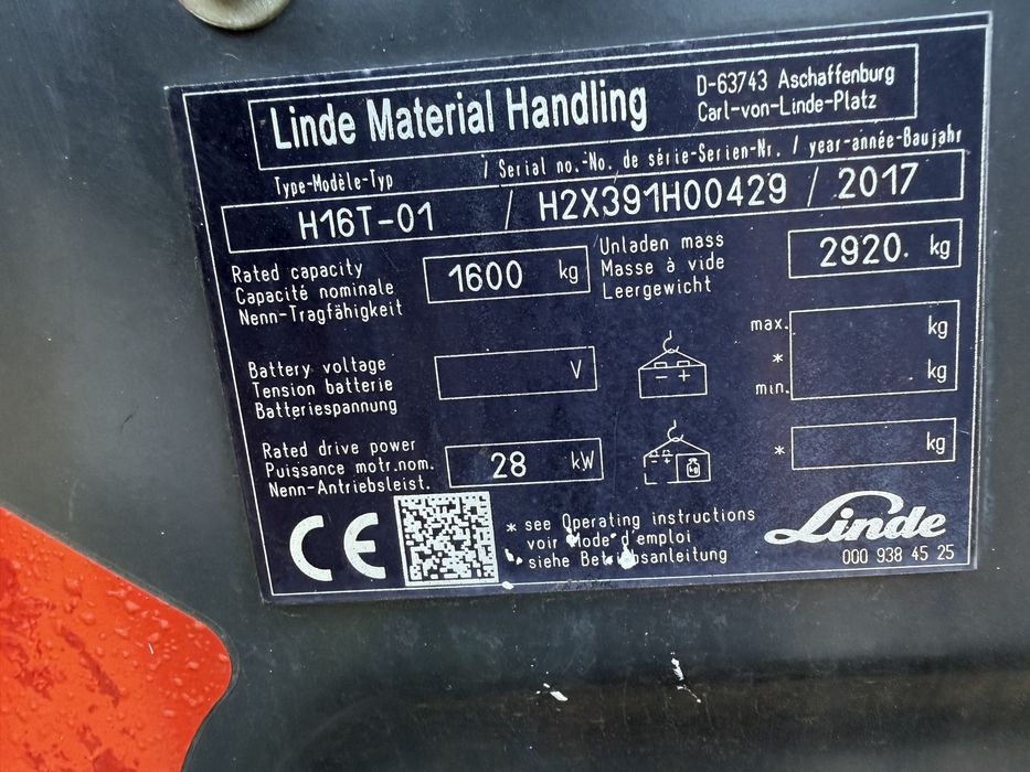 Wózek widłowy linde H16