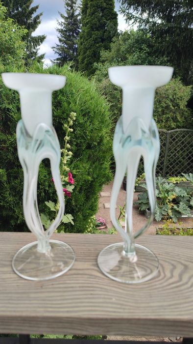 Świeczniki Huta Makora Krosno, Vintage - kpl 2szt